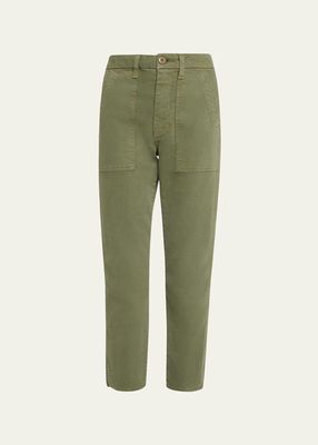 Easy Straight Cropped Army Trousers