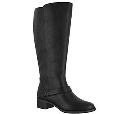 Easy Street Block Heeled Plus Calf Tall Boots - Jewel Plus