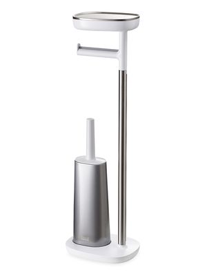 Easystore Toilet Paper Stand & Flex Steel Brush - Grey - Grey