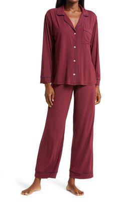 Eberjey Gisele Jersey Knit Pajamas in Mulberry/Navy