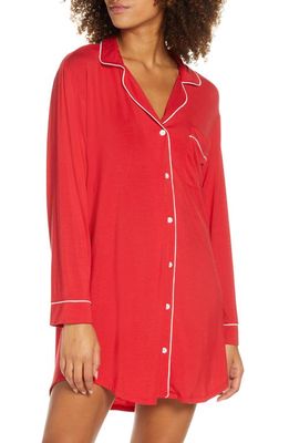 Eberjey Gisele Jersey Knit Sleep Shirt in Haute Red