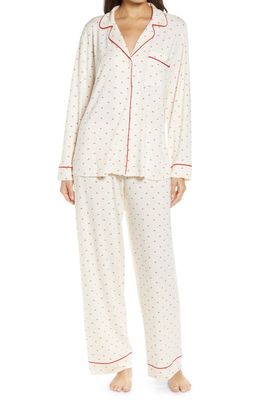 Eberjey Gisele Print Jersey Knit Pajamas in Hearts Ivory/rosewood