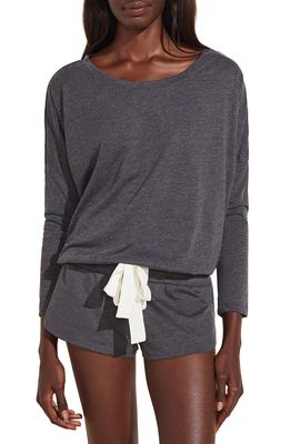 Eberjey Heather Knit Slouchy Tee in Charcoal Heather