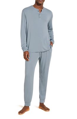 Eberjey Henry Jersey Knit Pajamas in Blue Fog