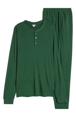Eberjey Henry Jersey Knit Pajamas in Forest Green