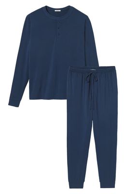 Eberjey Henry Jersey Knit Pajamas in Indigo Blue