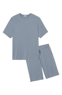 Eberjey Henry Jersey Knit Short Pajamas in Blue Fog