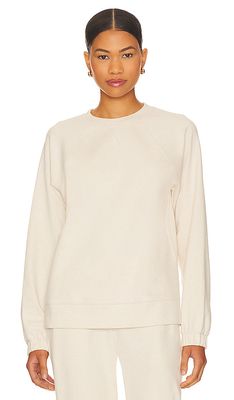 eberjey Luxe Long Sweatshirt in Cream