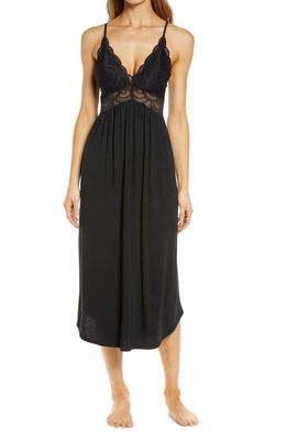 Eberjey Mariana Madame Jersey Knit Nightgown in Black