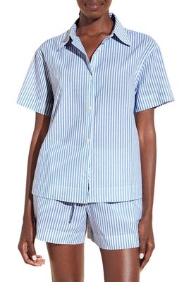 Eberjey Stripe Organic Cotton Short Pajamas in Nautico Stripe Azure