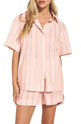 Eberjey Stripe Organic Cotton Short Pajamas in Rose Cloud Stripe