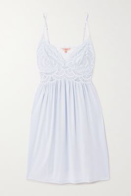Eberjey - The Mademoiselle Lace-trimmed Stretch-tencel Modal Chemise - Blue