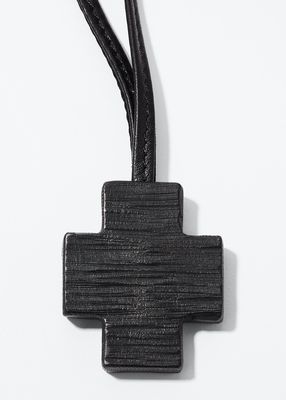 Ebony Wooden Cross Pendant Necklace