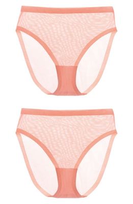 EBY 2-Pack Sheer High Waist Panties in Coral Pink