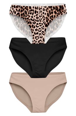 EBY 3-Pack Hipster Panties in Black/Spotted Panther/Nude
