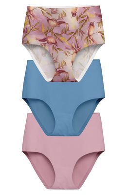 EBY Assorted 3-Pack High Waist Panties in Roseata Fleur/Sakura/Blue