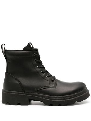 ECCO Grainer logo-embossed leather boots - Black