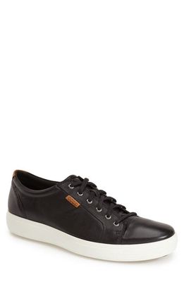 ECCO Soft 7 Lace-Up Sneaker in Black Leather