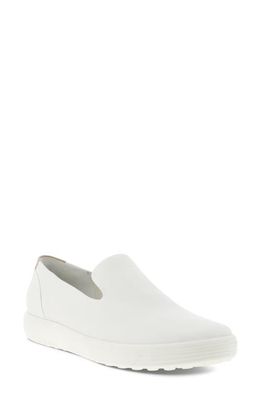 ECCO Soft 7 Slip-On Sneaker in White/Powder