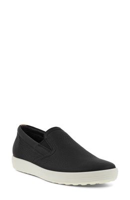 ECCO Soft 7 Water Resistant Slip-On Sneaker in Black/powder