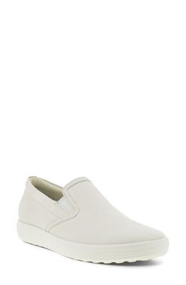 ECCO Soft 7 Water Resistant Slip-On Sneaker in White/Powder