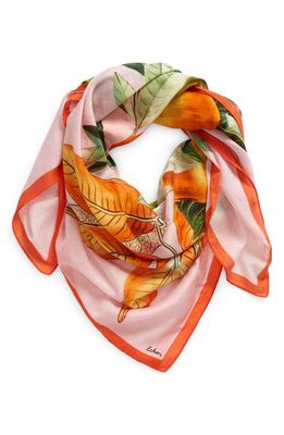 Echo Orangerie Cotton & Silk Square Scarf in Peony 