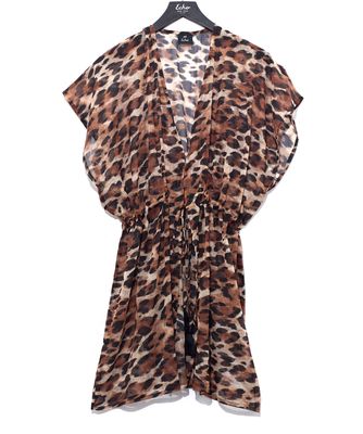 Echo Women's Leopard Print Beach Cover Up Robe in