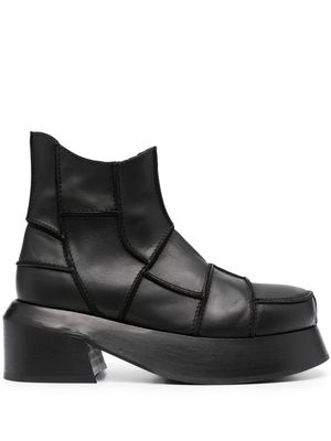 Eckhaus Latta 65mm patchwork leather boots - Black
