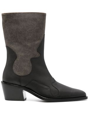 Eckhaus Latta 70mm zipped leather boots - Grey