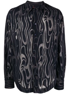 Eckhaus Latta abstract-pattern print shirt - Blue