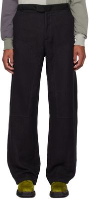 Eckhaus Latta Black Relaxed-Fit Trousers
