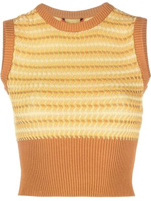 Eckhaus Latta Cobra zigzag knitted vest - Orange