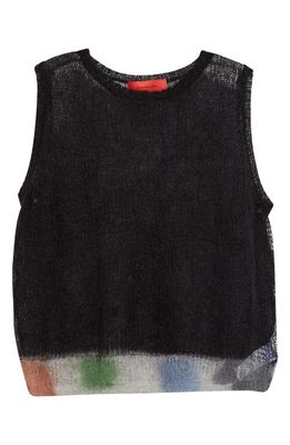 Eckhaus Latta Composition Mohair Blend Sweater Vest in Ink
