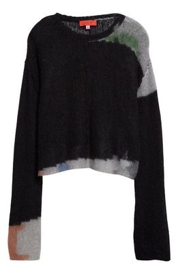 Eckhaus Latta Composition Recycled Mohair Blend Sweater in Ink