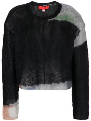 Eckhaus Latta crew-neck knitted sweatshirt - Black