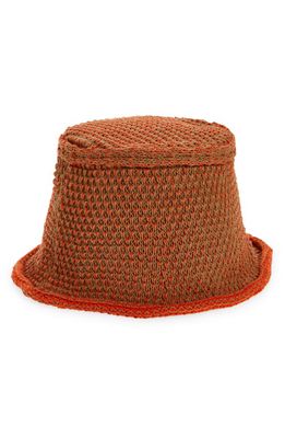 Eckhaus Latta Field Cotton Bucket Hat in Persimmon