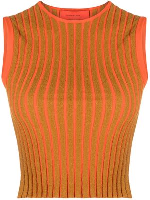Eckhaus Latta fluted knitted tank top - Orange