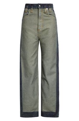 Eckhaus Latta Frame Effect Baggy Cotton Denim Jeans in Navy Frame