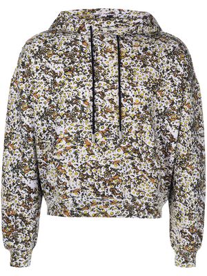 Eckhaus Latta graphic-print fleece hoodie - Grey