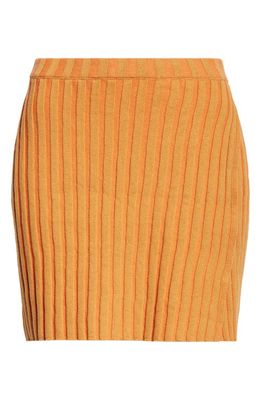 Eckhaus Latta Keyboard Linen & Cotton Rib Miniskirt in Turmeric