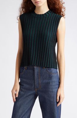 Eckhaus Latta Keyboard Merino Wool Crop Sweater Vest in Spearmint