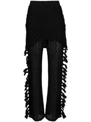 Eckhaus Latta knot-detailing straight-leg trousers - Black