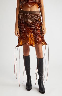 Eckhaus Latta Laminated Organza Skirt in Amber