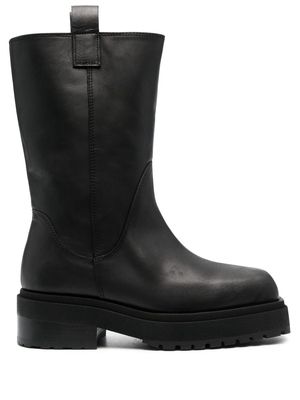 Eckhaus Latta leather stacked boots - Black