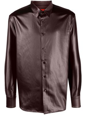 Eckhaus Latta metallic long-sleeve shirt - Brown