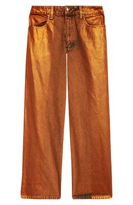 Eckhaus Latta Metallic Wide Leg Jeans in Copper