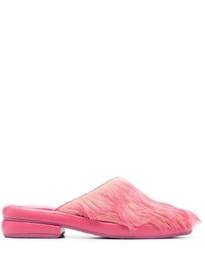 Eckhaus Latta Moroccan calf-hair slides - Pink
