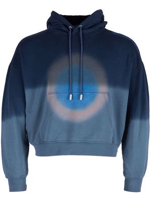 Eckhaus Latta ombré-effect cropped hoodie - Blue