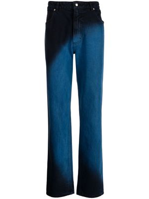 Eckhaus Latta ombré-effect straight-leg jeans - Blue