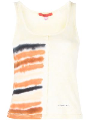 Eckhaus Latta painted-stripe cotton vest - Neutrals